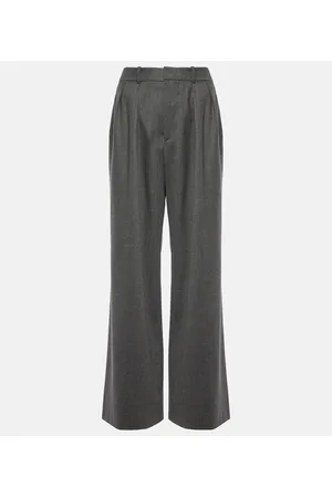 WARDROBE.NYC Low-rise wool flannel wide-leg pants