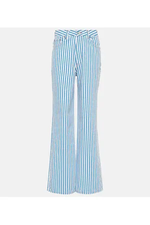 Ganni Magny striped high-rise straight jeans