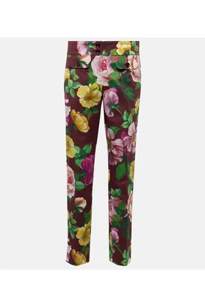 Dolce & Gabbana Floral low-rise cotton-blend pants