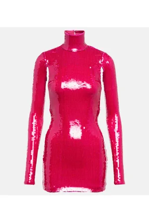 LAQUAN SMITH Sequined turtleneck minidress