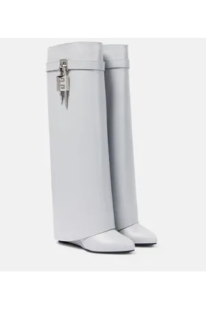 Givenchy Shark Lock leather knee-high boots