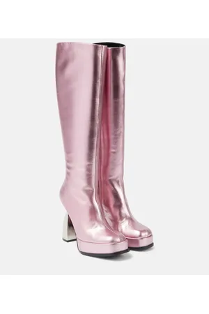 NODALETO Angel metallic leather knee-high boots