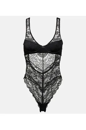 VERSACE Greca lace bodysuit