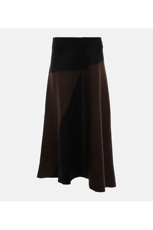Jil Sander Two-tone wool midi skirt