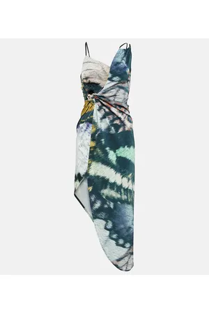JACQUES WEI Asymmetric printed midi dress