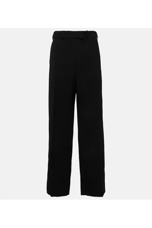 The Row Roan high-rise wool wide-leg pants