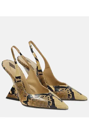 The Attico Cheope snake-effect leather slingback pumps