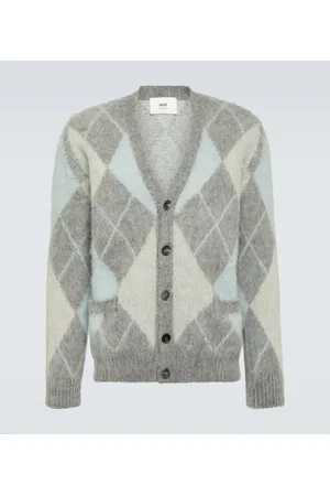 Ami Argyle wool-blend cardigan