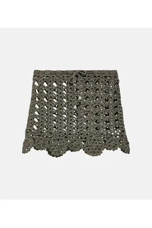Ganni Crochet cotton-blend miniskirt