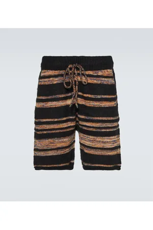 THE ELDER STATESMAN Phantom striped cashmere and cotton shorts