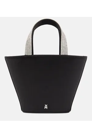Amina Muaddi Rih embellished satin bucket bag