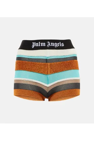 Palm Angels Lurex striped knit shorts