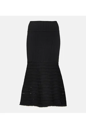 Victoria Beckham High-rise scalloped midi skirt
