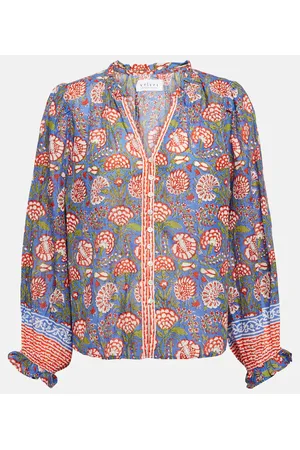 Velvet Marcella printed cotton-blend top