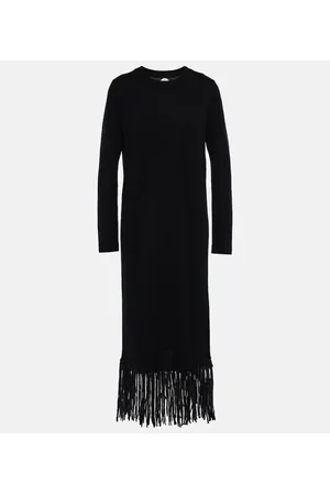 Jardin des Orangers Fringed wool and cashmere midi dress