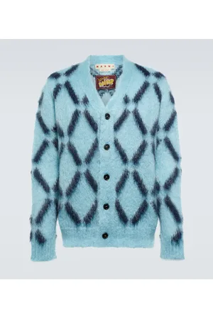 Marni Intarsia mohair-blend cardigan