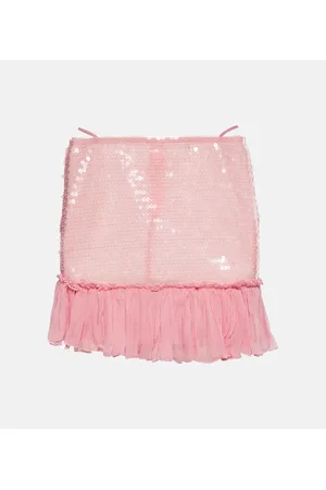 Nensi Dojaka Sequined tiered miniskirt