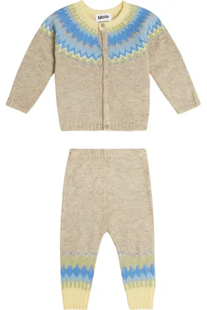Molo Baby wool-blend cardigan and pants set