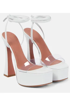 Amina Muaddi Sita leather and PVC platform sandals