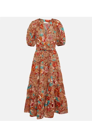 ULLA JOHNSON Olina printed cotton midi dress
