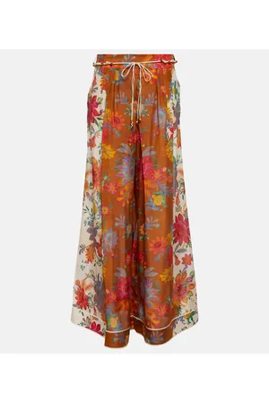 ZIMMERMANN Ginger printed silk palazzo pants