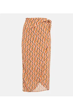 Velvet Alisha printed crÃªpe wrap skirt