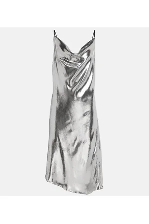 PETAR PETROV Alena metallic velvet slip dress