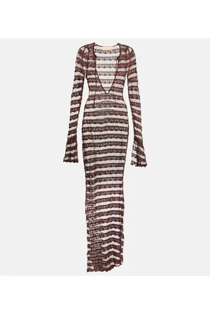 AYA MUSE Semi-sheer lace maxi dress