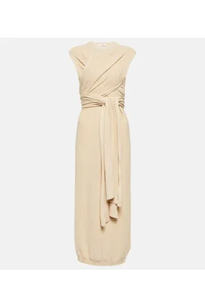 LEMAIRE Cotton knit wrap midi dress