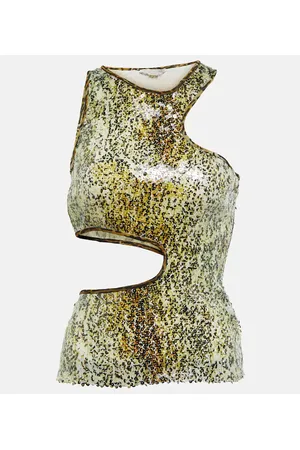 Stella McCartney Sequined cutout tank top