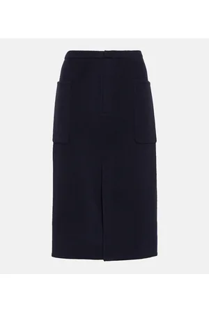 Vince High-rise wool-blend pencil skirt