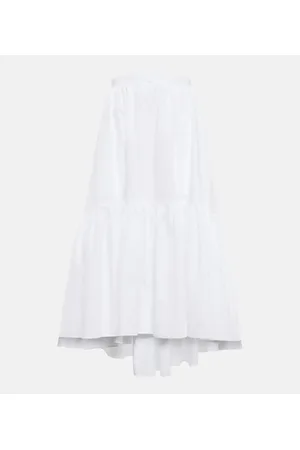 Patou Tiered cotton midi skirt