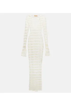 AYA MUSE Semi-sheer lace maxi dress
