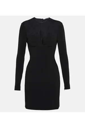 Stella McCartney Mesh-paneled crÃªpe minidress