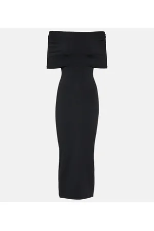 WARDROBE.NYC Off-shoulder ribbed-knit midi dress