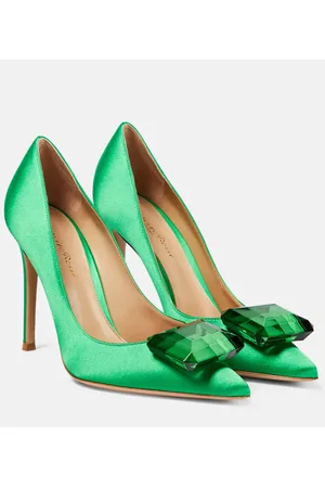 Gianvito Rossi Embellished satin pumps