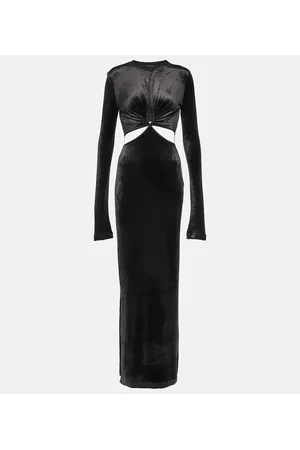 Nensi Dojaka Cutout velvet maxi dress