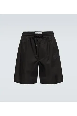 VALENTINO Logo cotton twill shorts