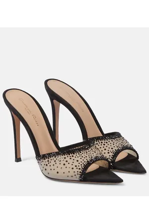Gianvito Rossi Elle 115 embellished mesh mules