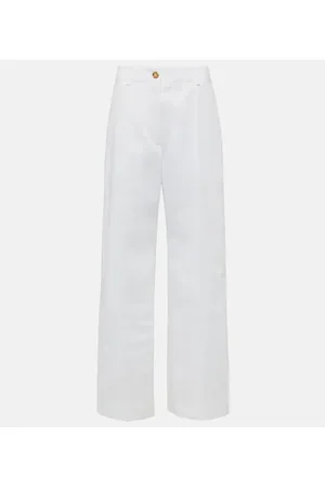 Patou High-rise cotton wide-leg pants