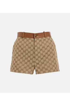 Gucci GG Supreme leather-trimmed shorts