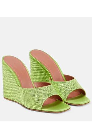 Amina Muaddi Lupita embellished wedge sandals