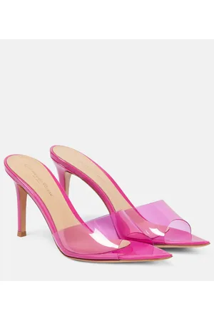 Gianvito Rossi Elle 85 PVC and leather mules