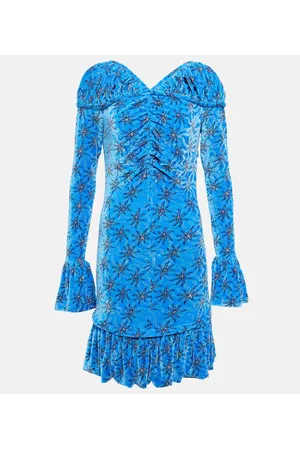 Paco rabanne Floral velvet minidress