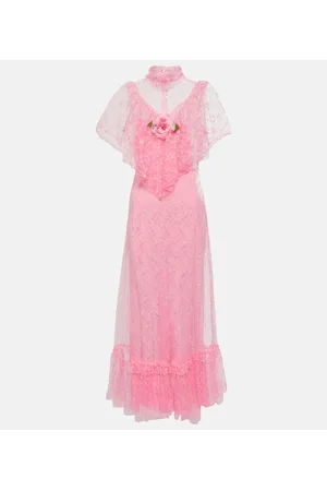 RODARTE Floral-appliquÃ© lace maxi dress