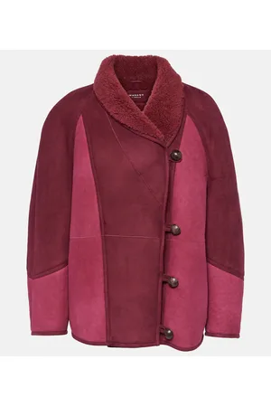 Marant Etoile Abeni shearling-lined suede jacket