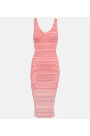 Staud Dana ribbed-knit midi dress