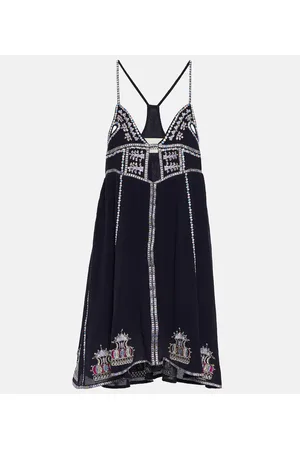 Isabel Marant Bretty embroidered cotton and silk minidress