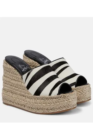 Christian Louboutin Ariella zebra-print calf hair espadrille wedges