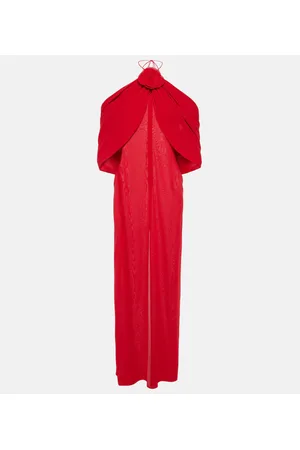 MAGDA BUTRYM Floral-appliquÃ© silk blend gown